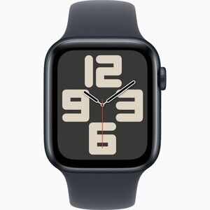 Apple Watch SE GPS, 44mm Midnight Aluminum Case with Midnight Solo Loop - Size 9